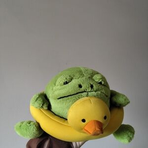 Jellycat Green Frog Plush with Yellow Duck Float Plush Toy